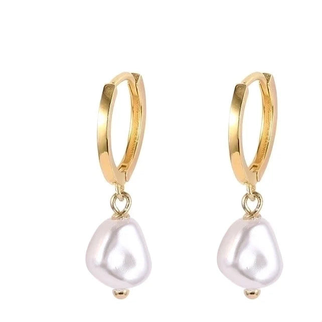 Classic Pearl Hoops