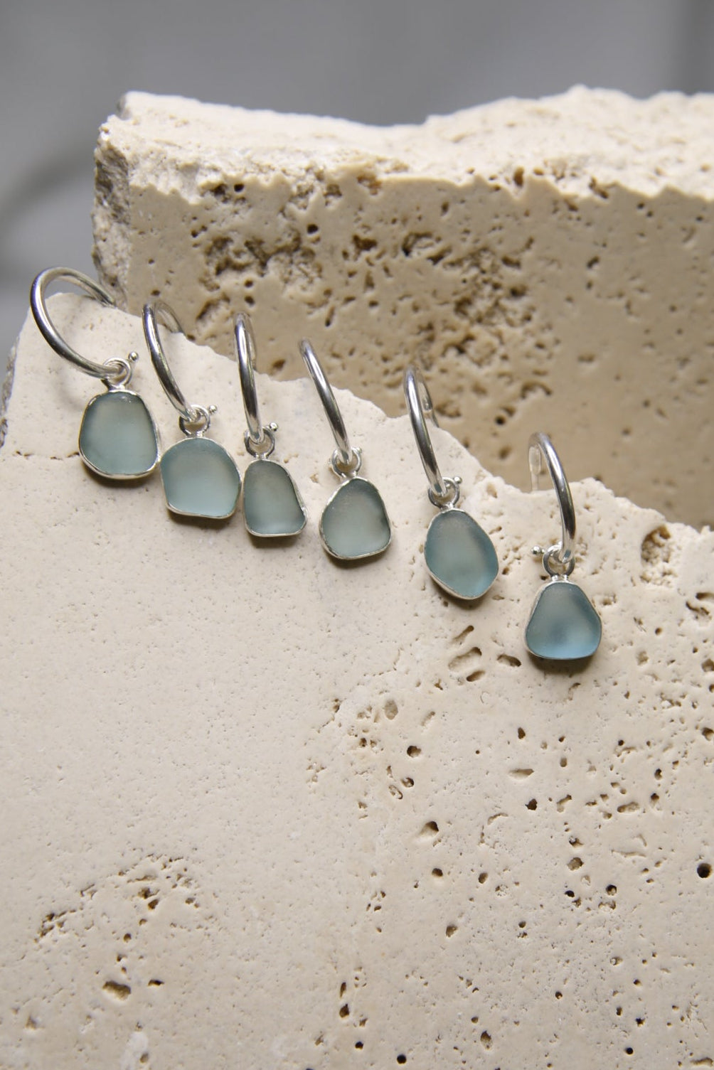 Drift Sea Glass Earrings - Aqua