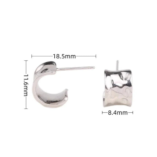 Dune Stud Earrings Silver