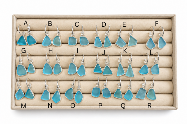 Drift Sea Glass Earrings - Aqua
