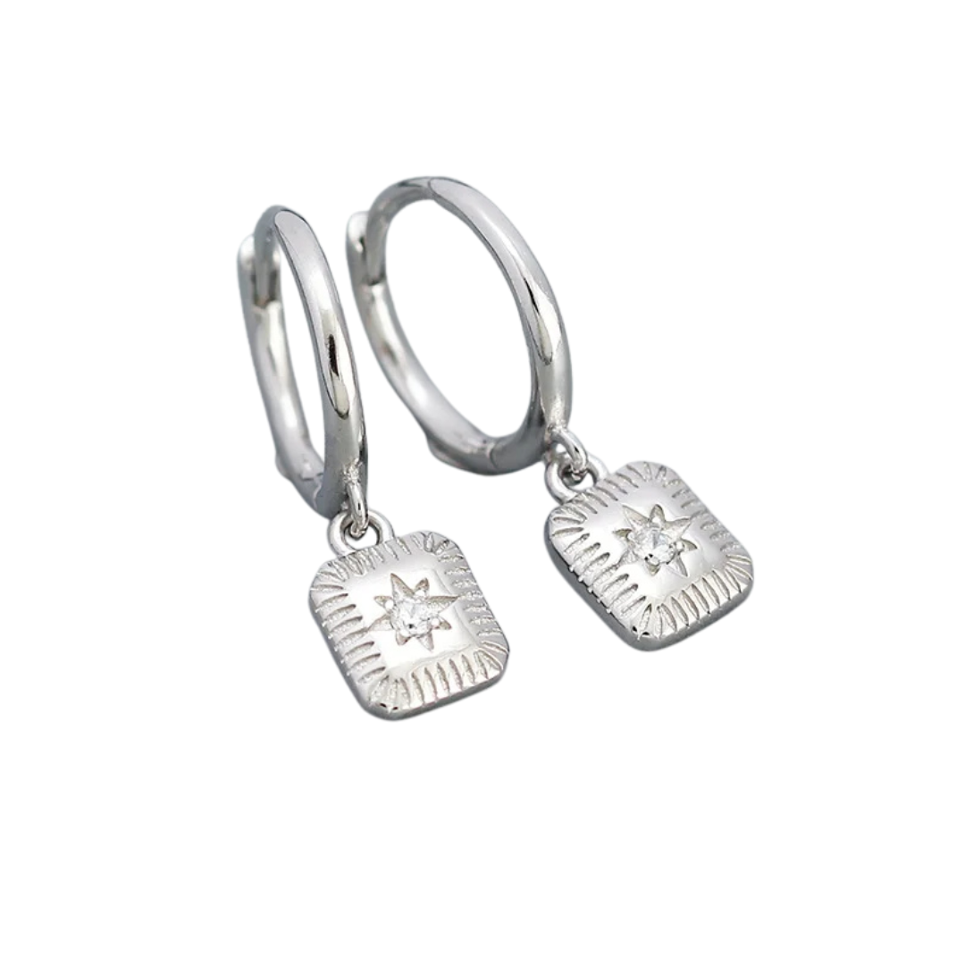 Twilight Hoop Earrings Silver