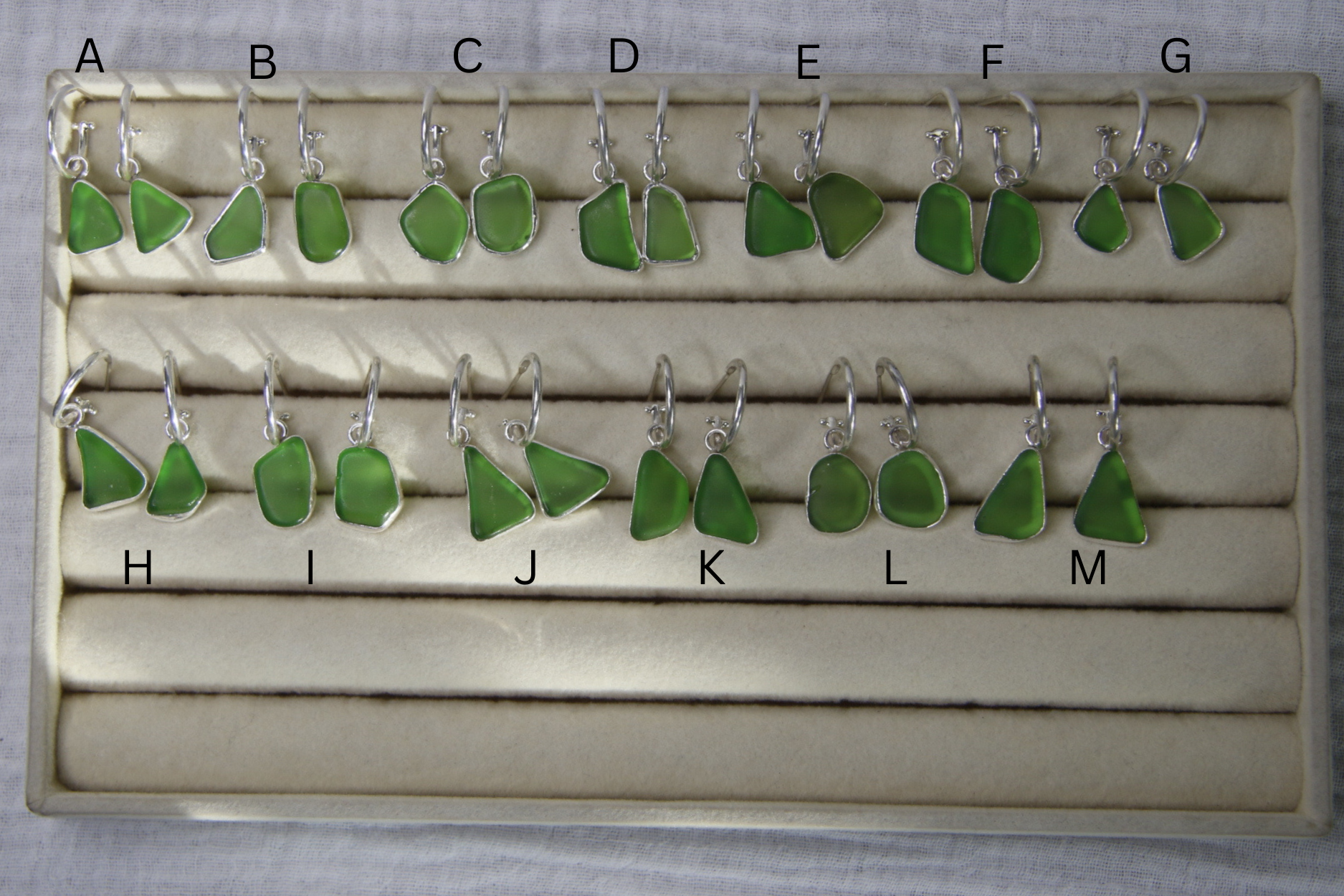 Drift Sea Glass Earrings - Emerald