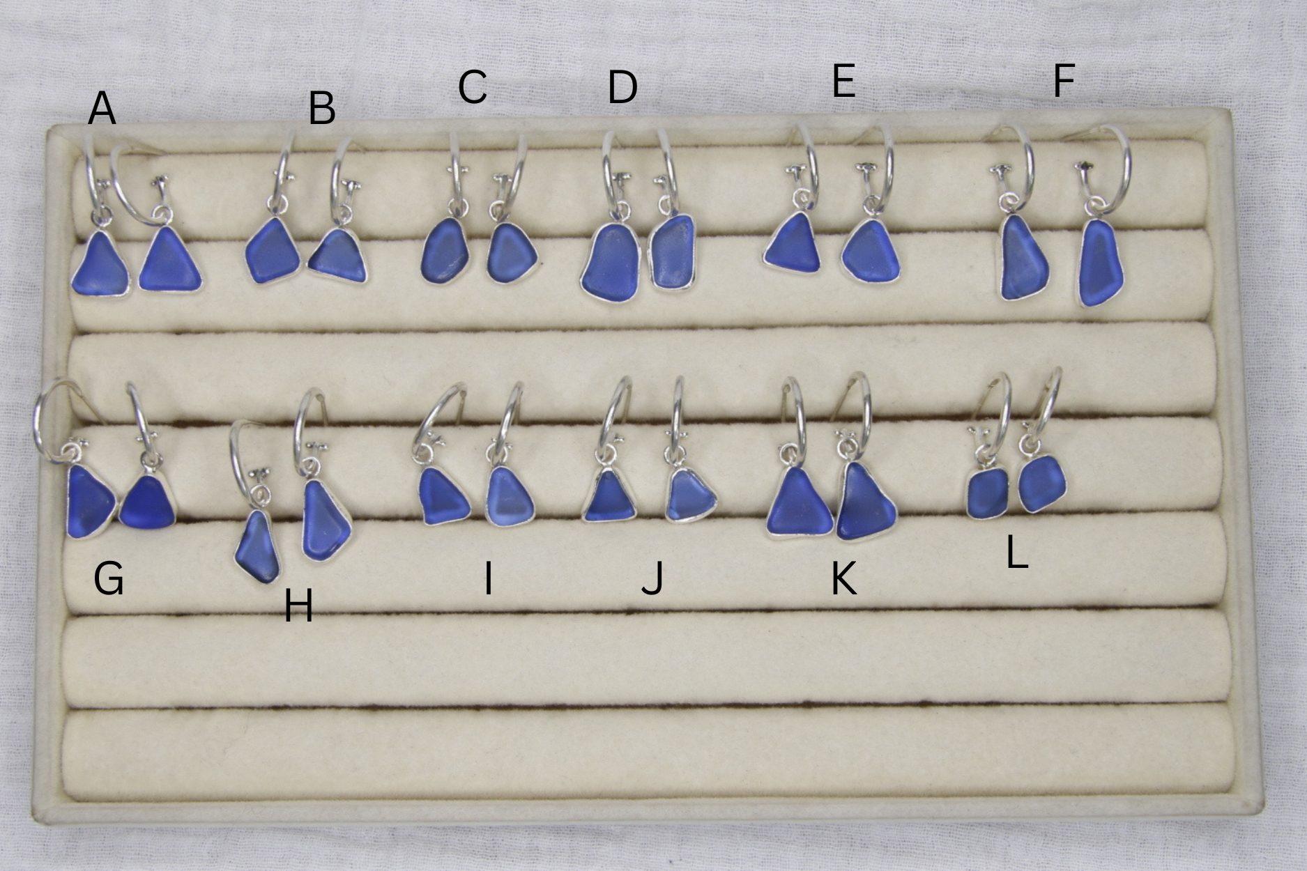 Drift Sea Glass Earrings - Deep Sea