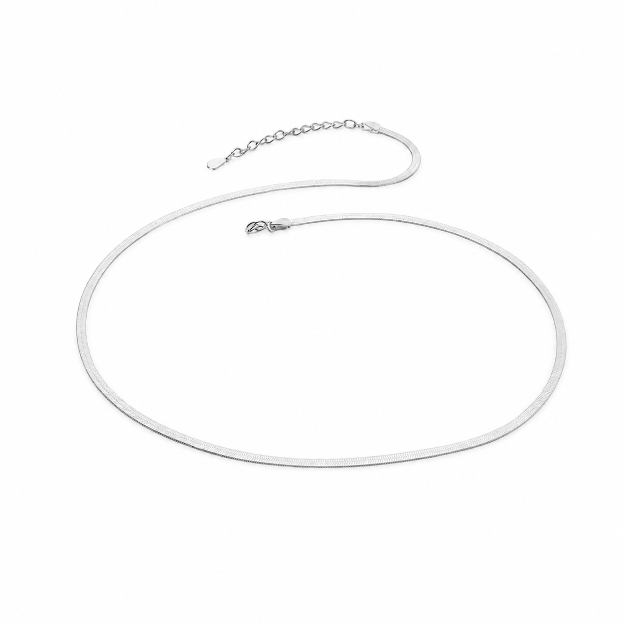 Sol Herringbone Choker Necklace Silver