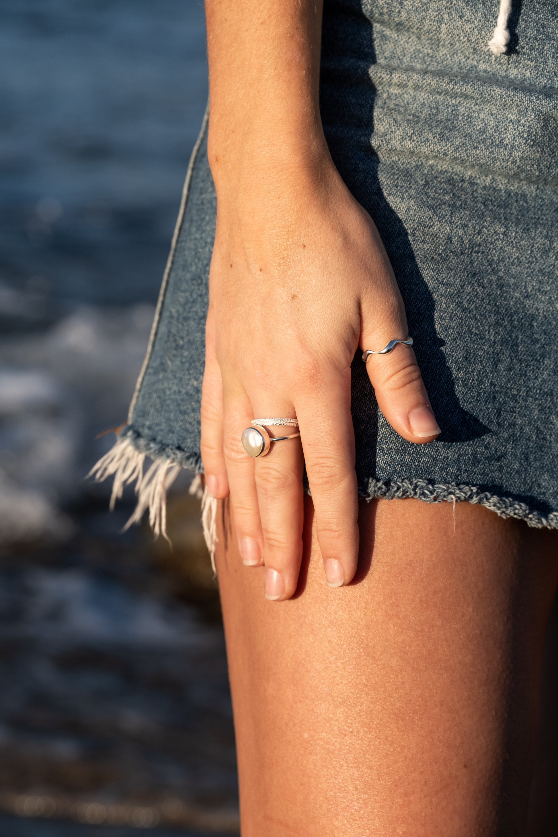 Luna Round Pearl Ring