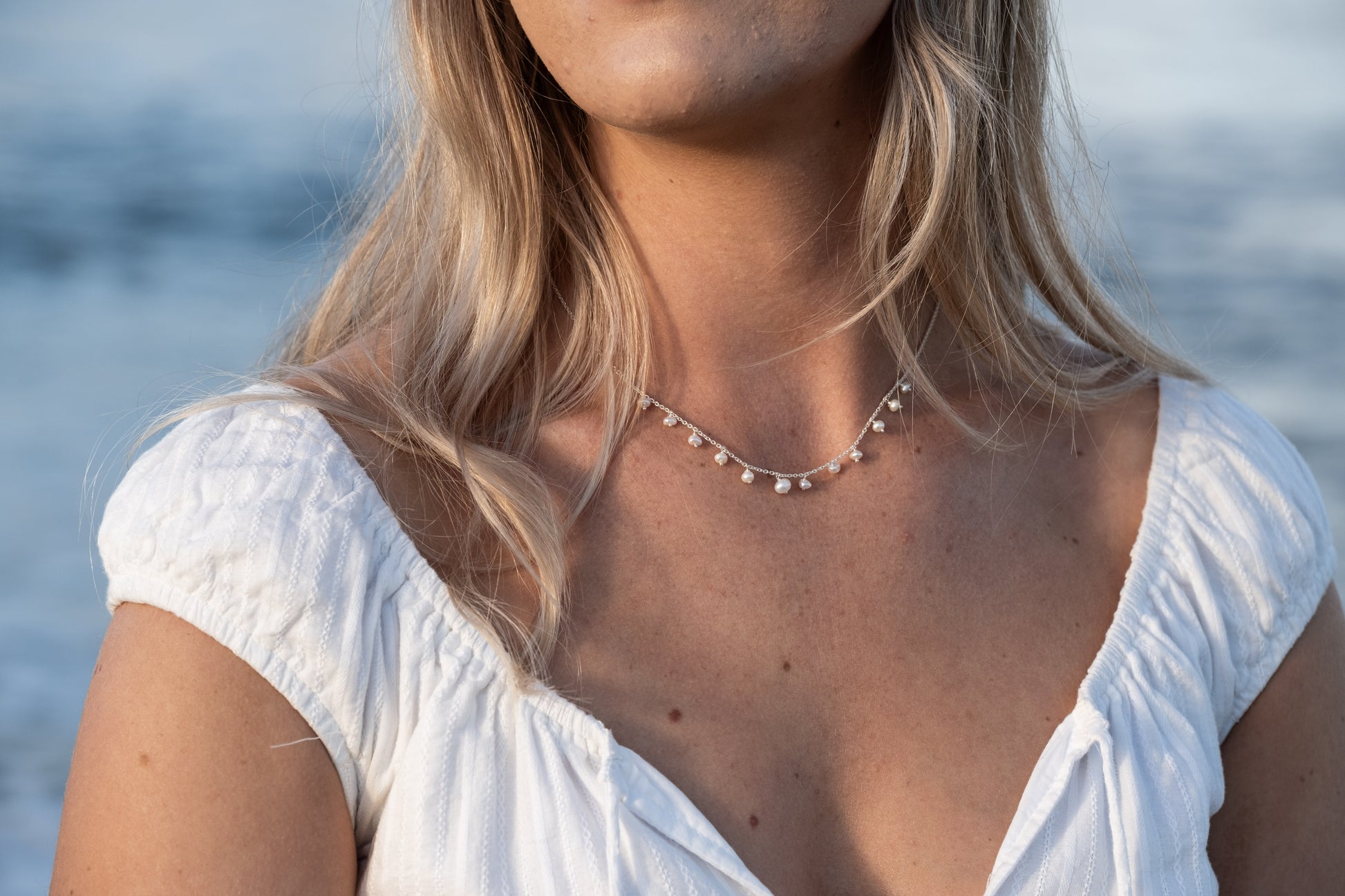 Pearl Tassel Necklace Silver