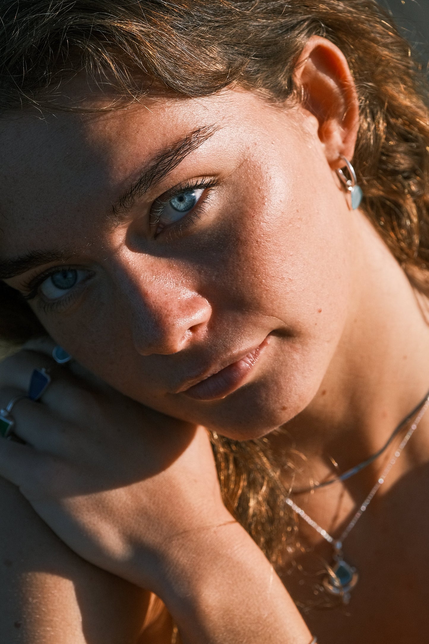 Drift Sea Glass Earrings - Aqua