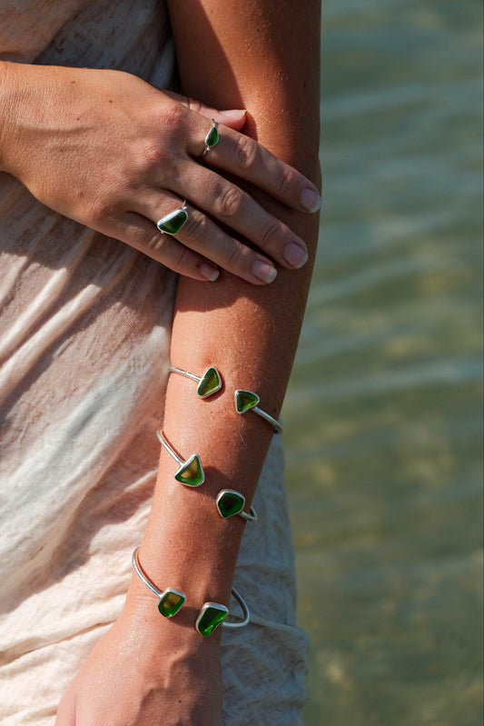 Drift 3mm Thick Cuff - Emerald LIMITED EDITION