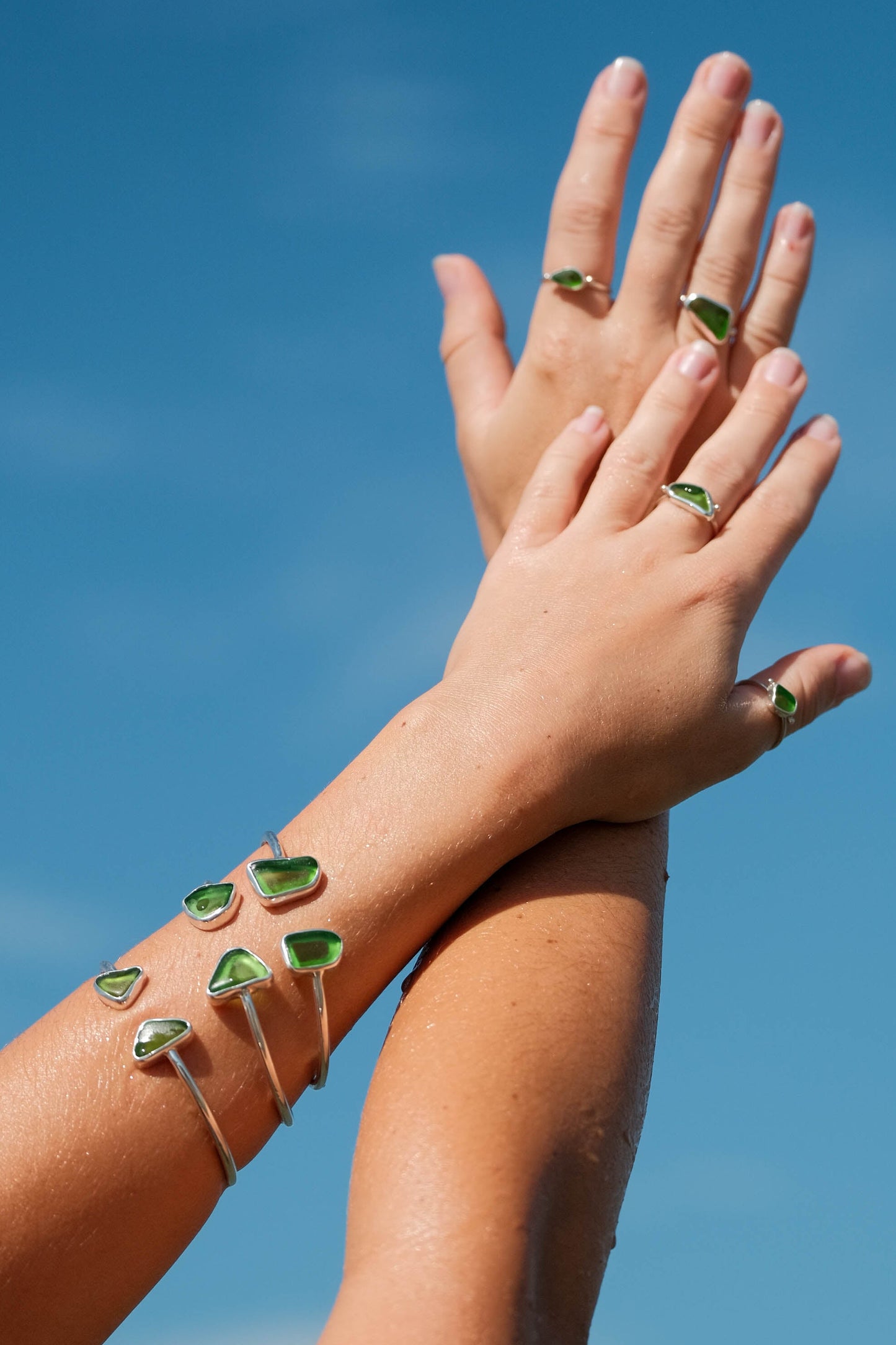 Drift 3mm Thick Cuff - Emerald LIMITED EDITION