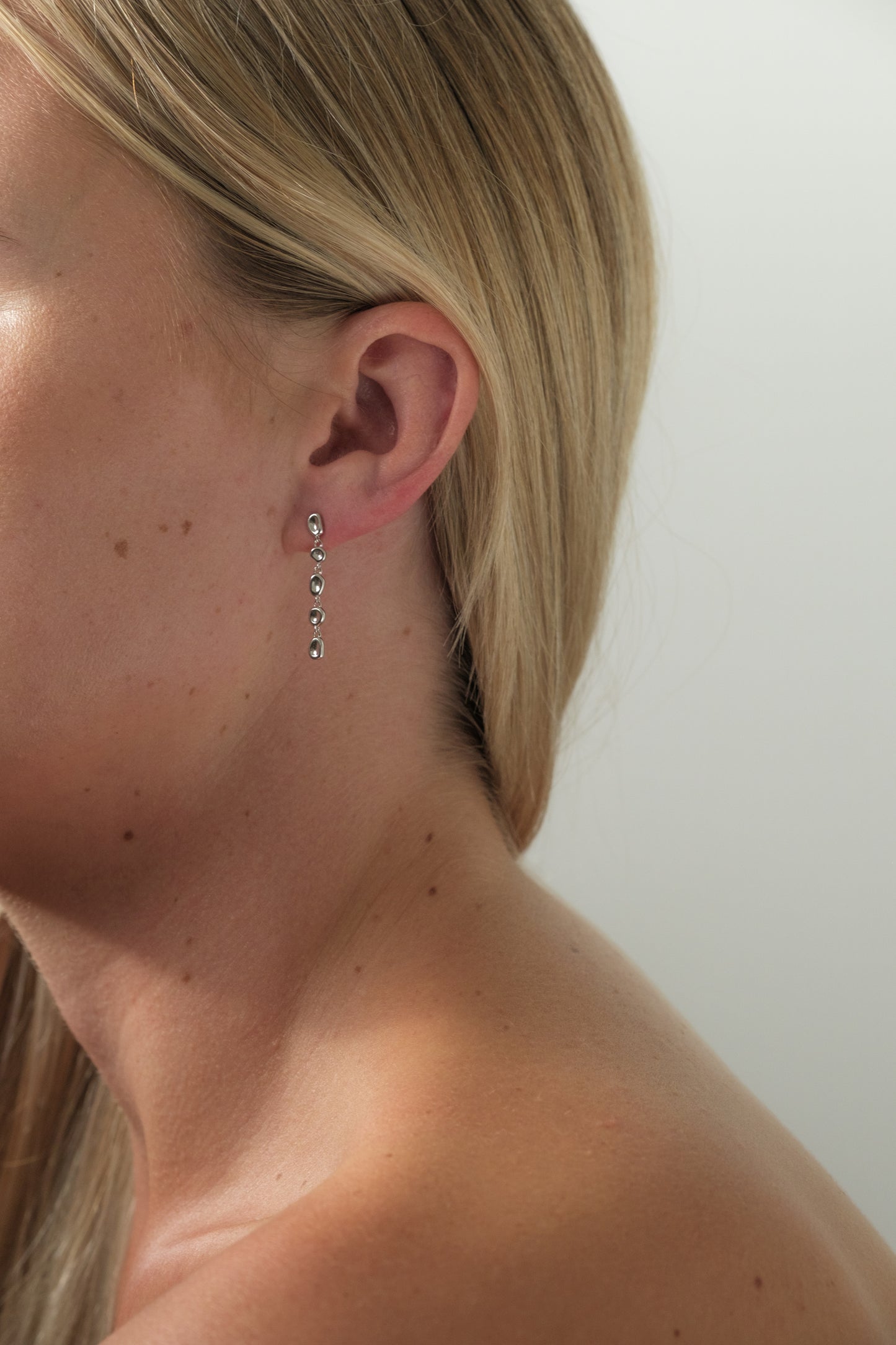 Aqua Fall Stud Earrings