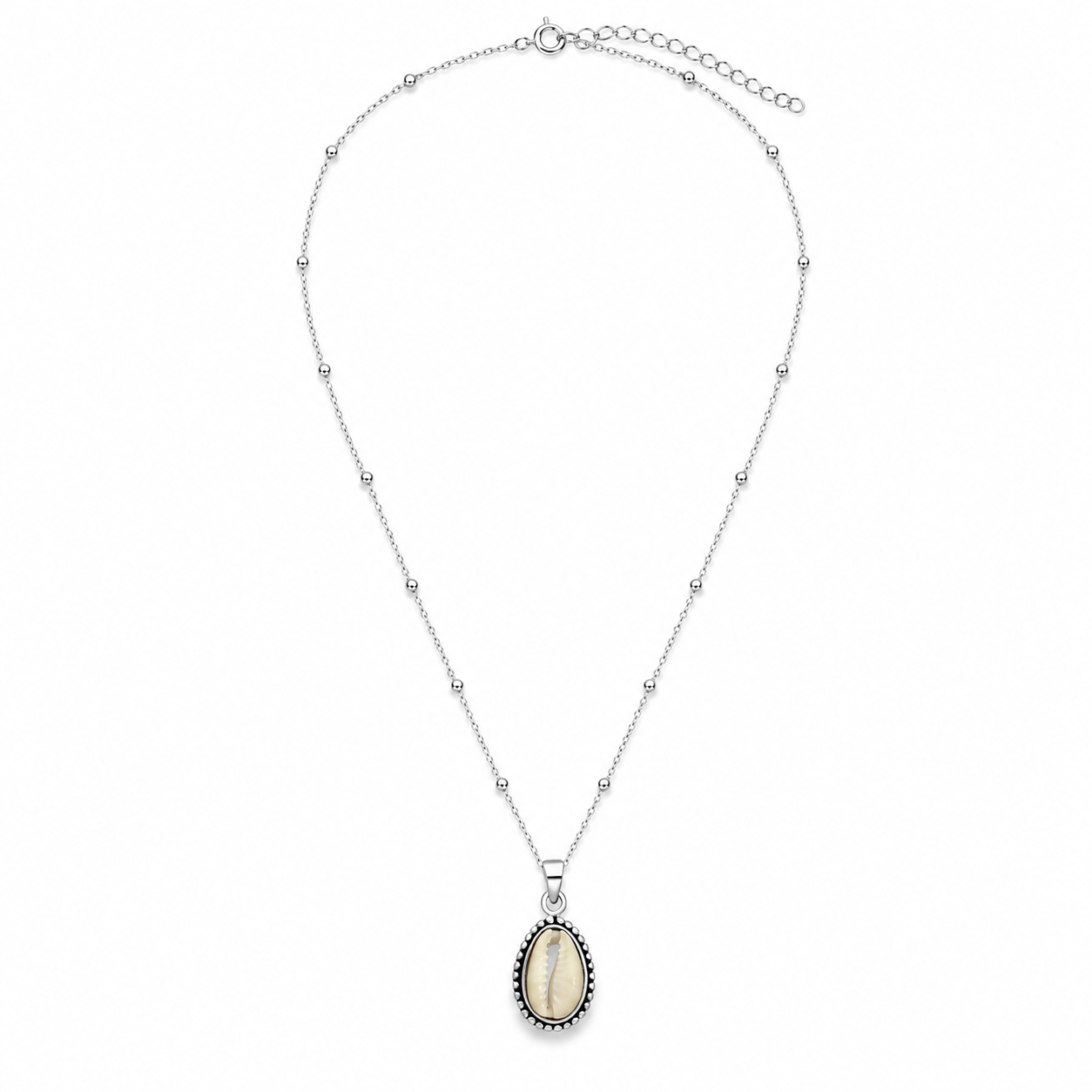 Silver Cowrie Shell Necklace