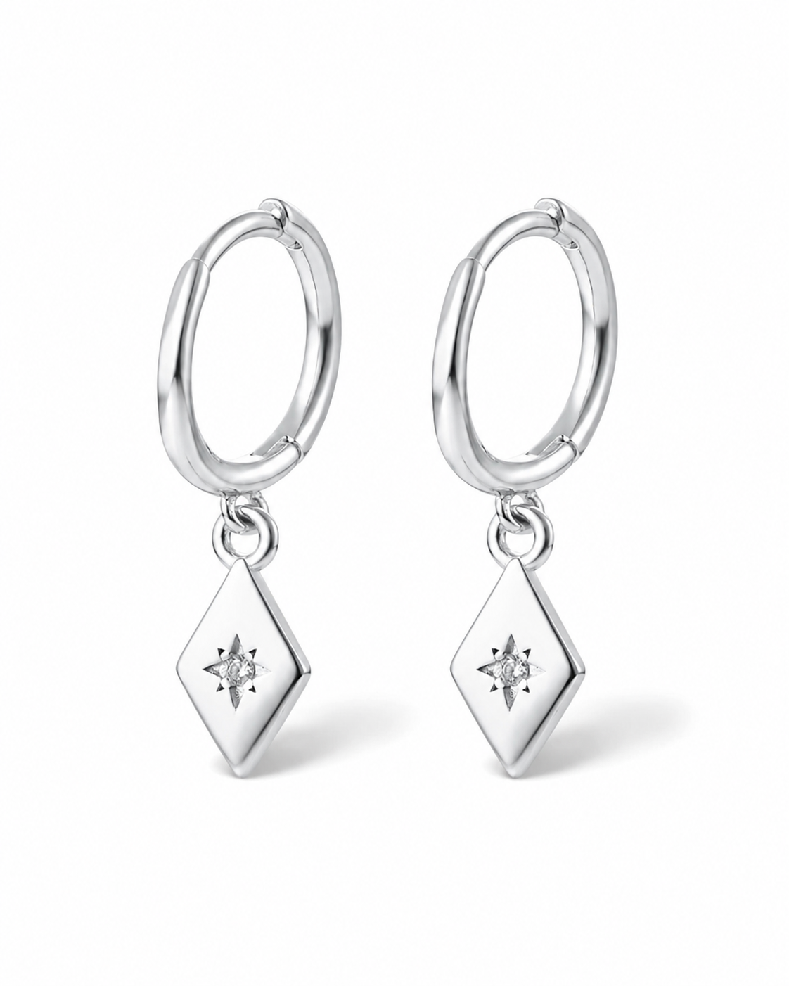 Costal Start Hoop Earrings Silver