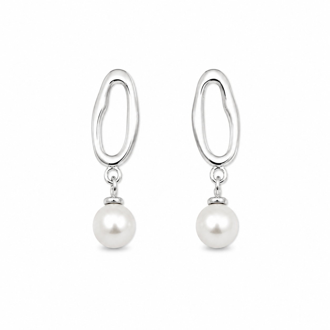 Ayla Pearl Earrings Silver
