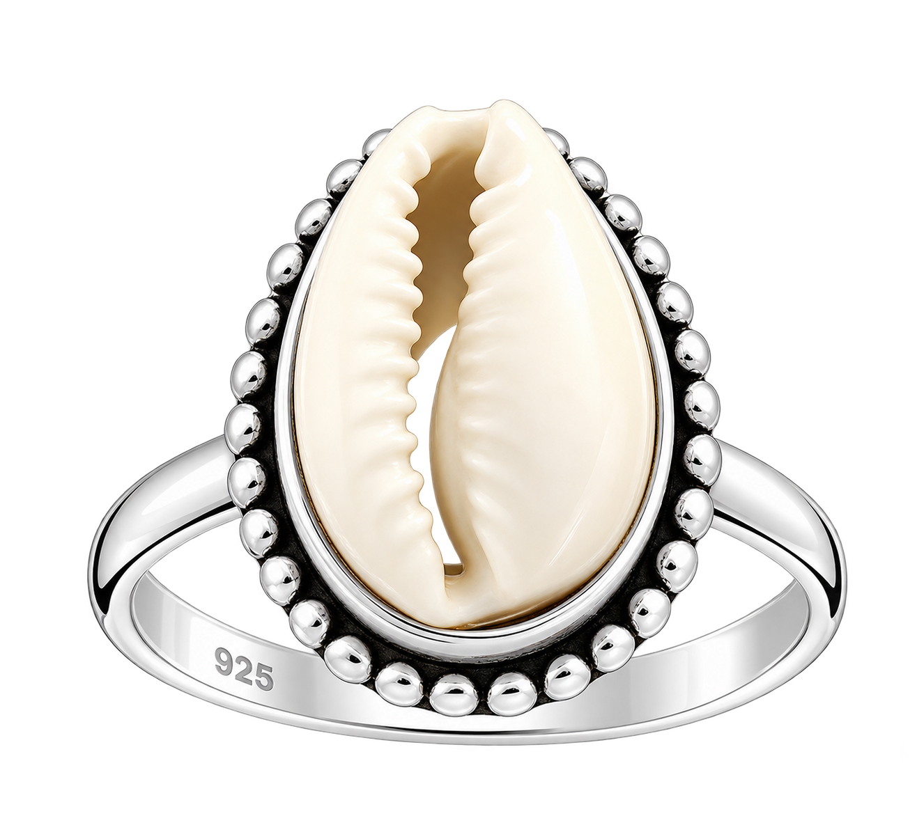 Cowrie Shell Beaded Ring
