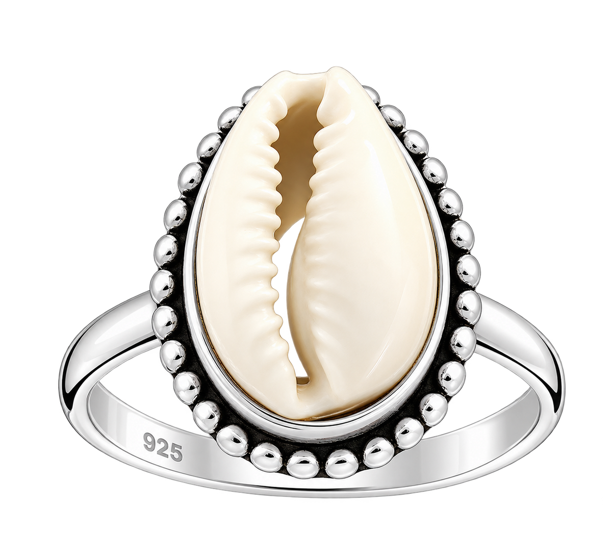 Cowrie Shell Beaded Ring