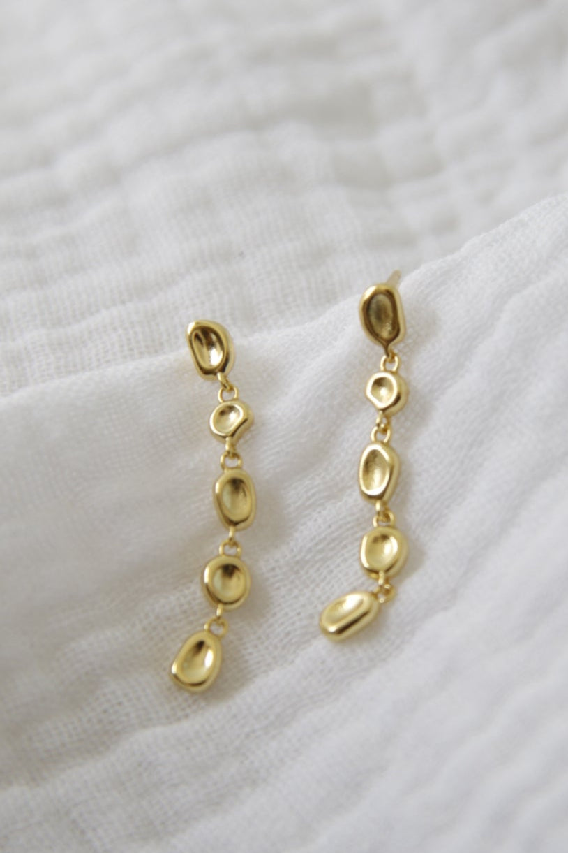 Aqua Fall Stud Earrings