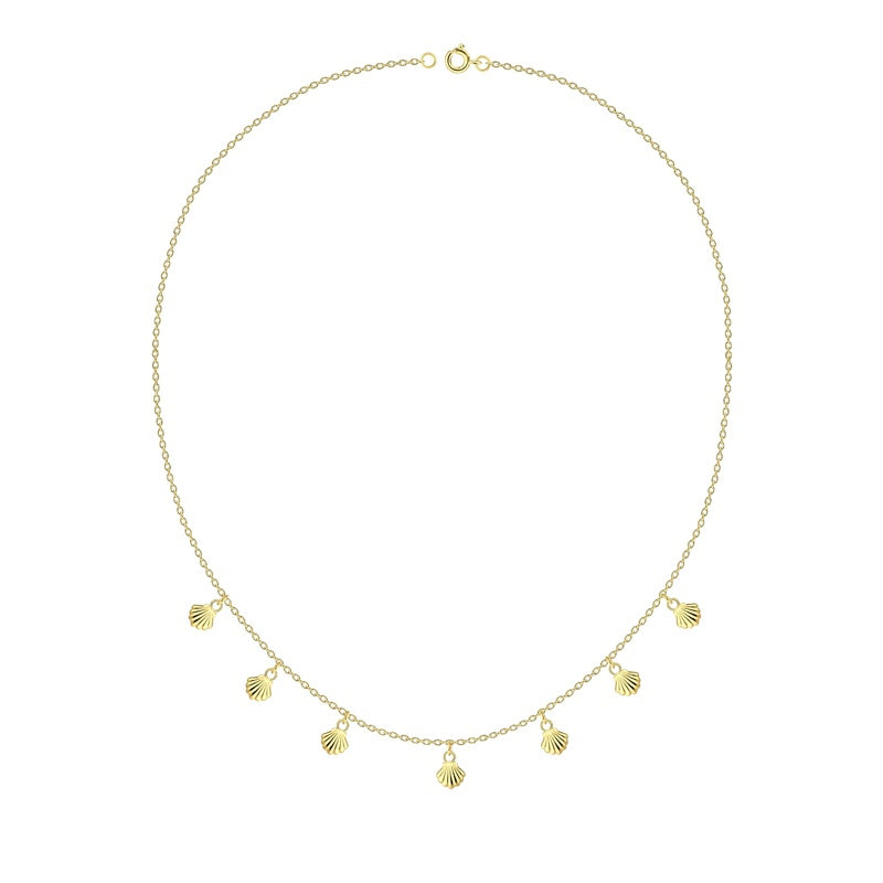 Shell Tassel Necklace Gold