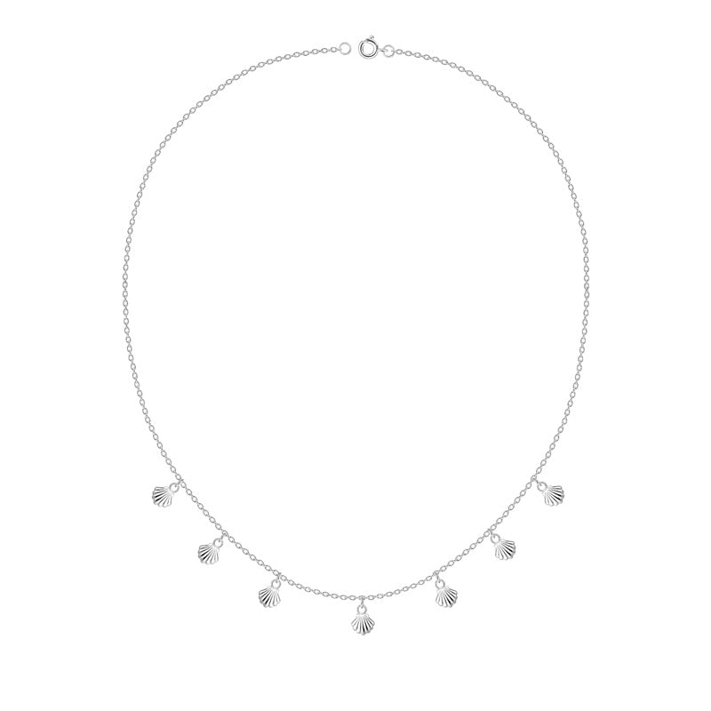 Shell Tassel Necklace Silver